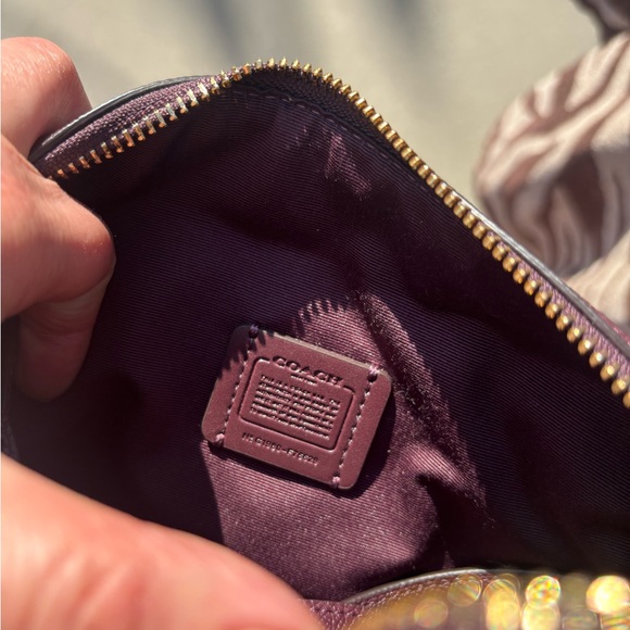 Coach Small Plum Leather Crossbody/Makeup Case - Picture 5 of 7